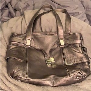 Metallic grey Michael Kors shoulder bag